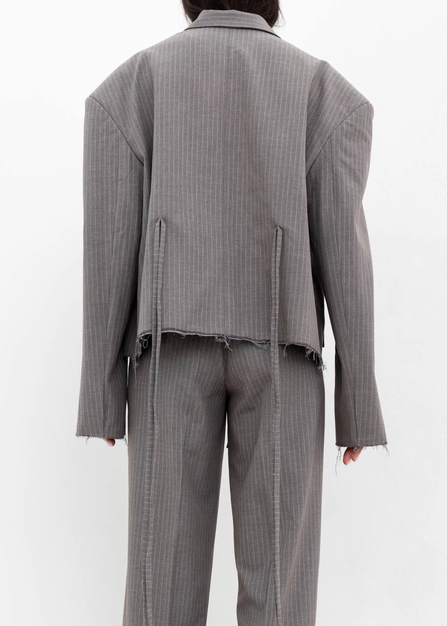 Брюки URBAN SIDE в полоску в серо-бежевом цвете - 40-42 (XS-S) - Серо-бежевый