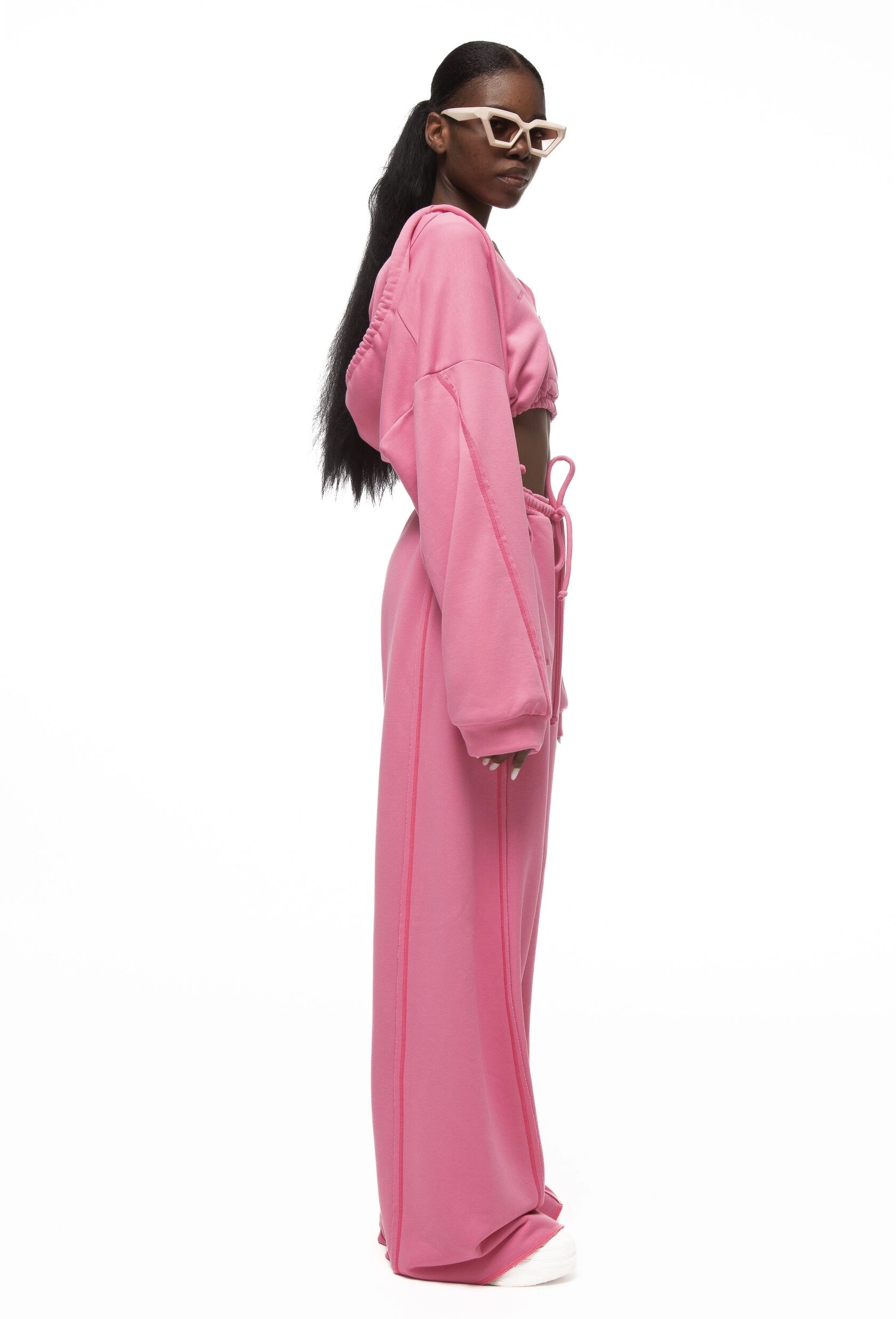 Худи PINK MIAMI в розовом цвете - 40-42 (XS-S) - Розовый