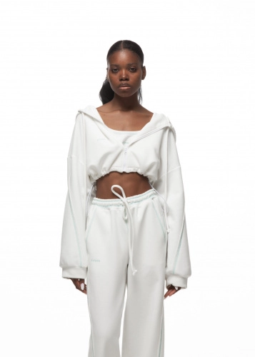 Худи MILK MIAMI в белом цвете - 40-42 (XS-S) - Молочный