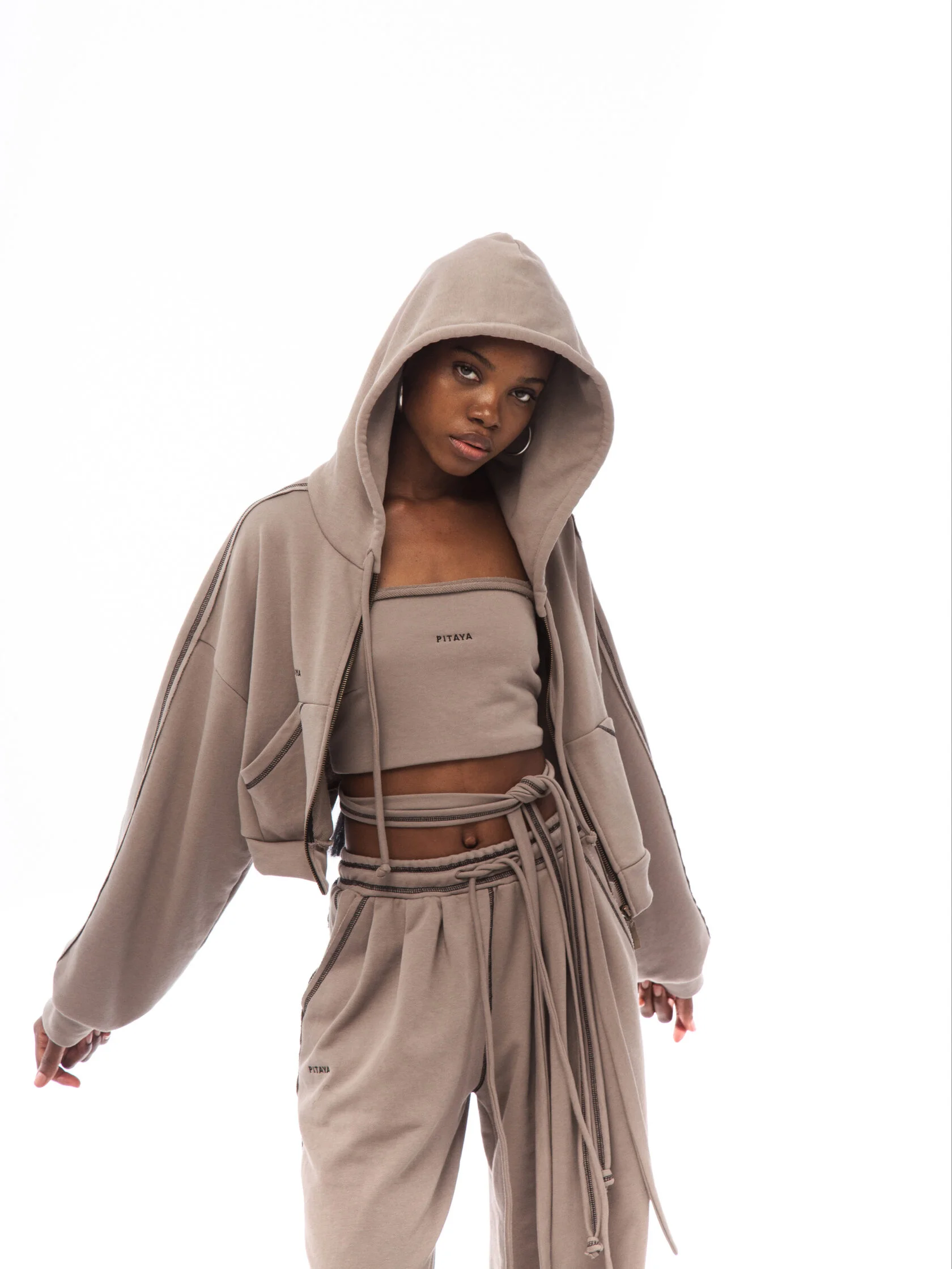 Худи VEGAS в цвете мокрый песок - One size - Серо-бежевый